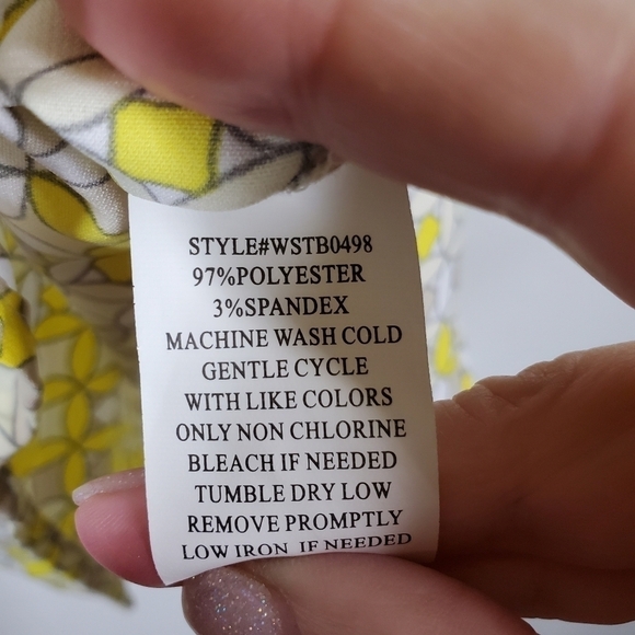 ELEMENTZ GEOMETRIC DESIGN ROLL TAB BLOUSE - Picture 7 of 7